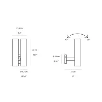 Rotaliana Tobu W1 Adjustable LED Dimmable Double Wall Lamp for