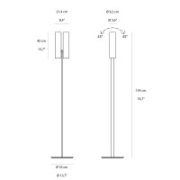 Rotaliana Tobu F1 Adjustable LED Dimmable Double Floor Lamp for