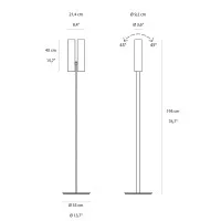 Rotaliana Tobu F1 Adjustable LED Dimmable Double Floor Lamp for