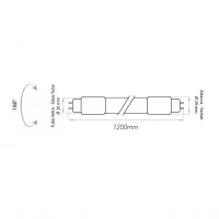 Lampo T8 LED Tube in Opal Glass G13 18W 1200 mm with Starter