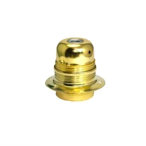 Portalampada E27 filettato con ghiera colore ottone decorativo