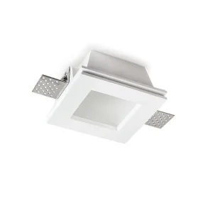 Lampo Faretto GU10 Da Incasso a Soffitto In Gesso Con Vetro