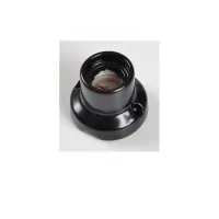 Portalampada Vintage E27 in Porcellana Base Dritta Nero 0071