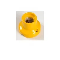 E27 Vintage Lampholder Porcelain Straight Base Yellow 0071 Wall