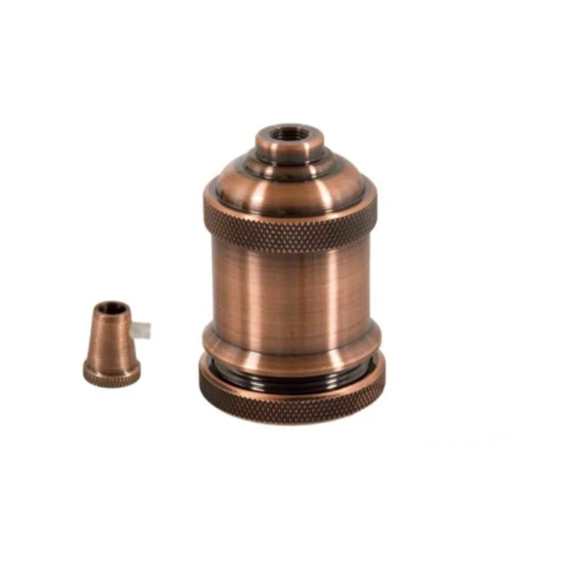 Vintage E27 Lampholder Metal Copper with ring