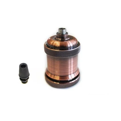 Vintage E27 Lampholder in Brass Copper with ring