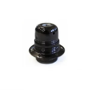 Vintage Lampholder E27 with Ring Black Anthracite