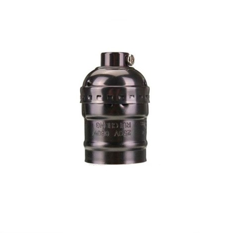 Portalampada E27 Vintage Nero antracite Edison in metallo