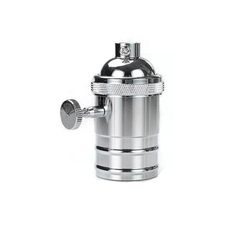 Lamp Holder E27 Vintage Silver Silver with Switch Lamp Holder E27 Vintage Silver Silver with Switch