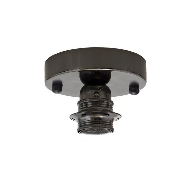 Plafone da Soffitto o Parete con portalampada Nero Antracite in Plafone da Soffitto o Parete con portalampada Nero Antracite in