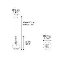 Lodes Sky-Fall Dimmable LED Suspension Lamp in Glass for Indoor Lodes Sky-Fall Dimmable LED Suspension Lamp in Glass for Indoor
