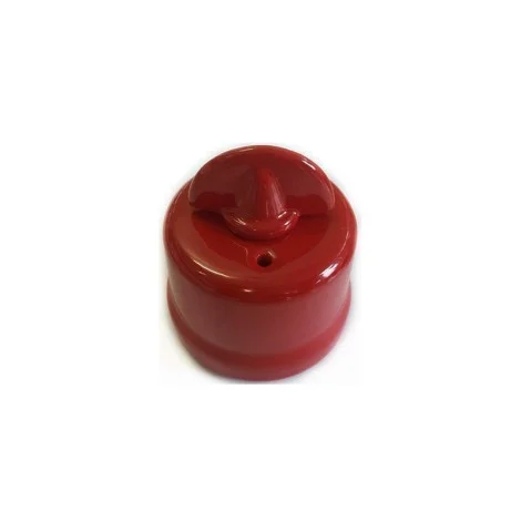 Rotary Wall Vintage Switch Red Porcelain