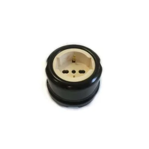 Universal Wall Vintage Socket Vintage Porcelain Black