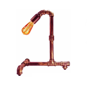 Lampada da Tavolo Vintage Tubo Anticato Colore Rame E27 H.50 cm