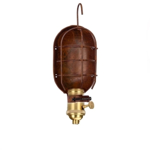 Sospensione Singola gabbia vintage acciaio ossidato rame E27