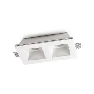 Lampo Faretto GU10 Da Incasso a Soffitto In Gesso Doppio Per Led