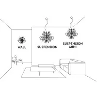 Slamp Lillibet LED Suspension Lamp with Schöler Crystals By