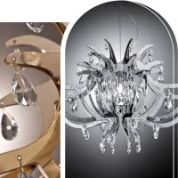 Slamp Lillibet LED Suspension Lamp with Schöler Crystals By