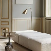 &Tradition Bellevue AJ7 Adjustable Brass Floor Lamp By Arne