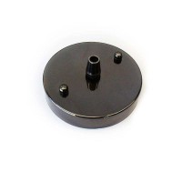Rosone da soffitto parete Rosetta con uscita singola color nero