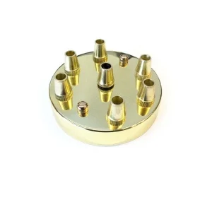 Rosone da soffitto parete Rosetta con 7 uscite colore oro