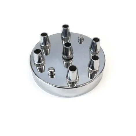Rosone da soffitto parete Rosetta con 7 uscite colore silver