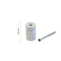Isolatore in Ceramica 45x25 mm Bianco con Vite