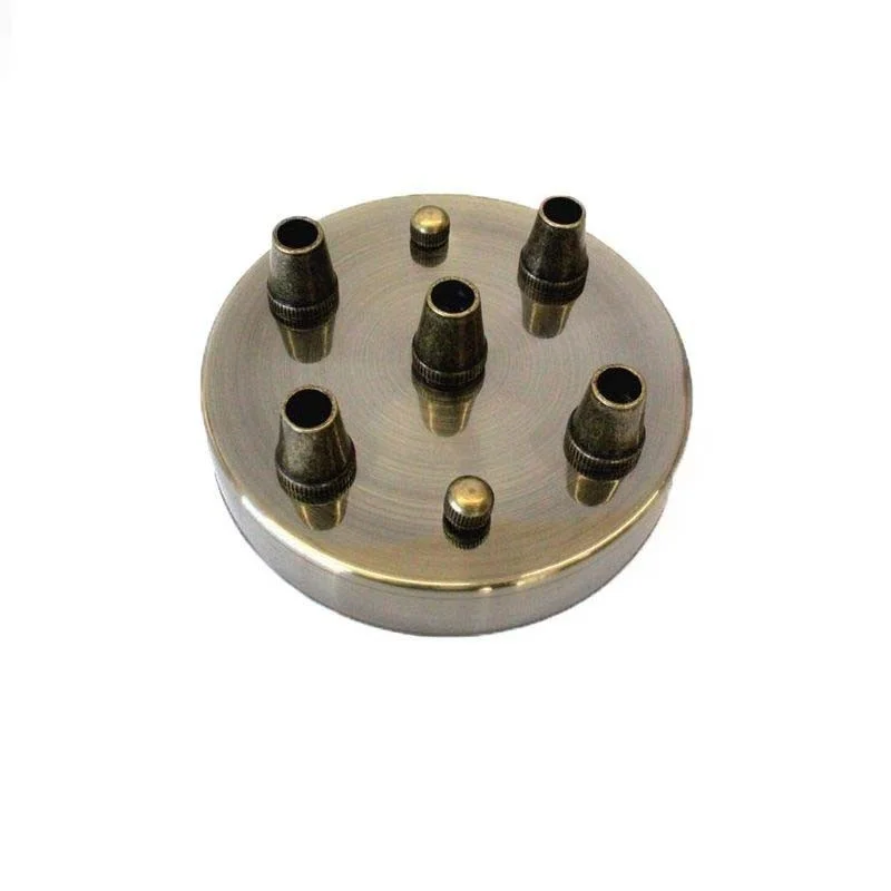 Rosone da soffitto parete Rosetta con 5 uscite colore bronzo Rosone da soffitto parete Rosetta con 5 uscite colore bronzo