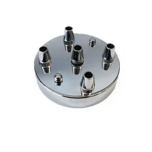 Rosette wall ceiling Rose with 5 output silver Chrome