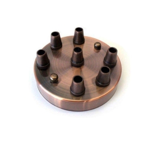 Rosone da soffitto parete Rosetta con 7 uscite colore rame