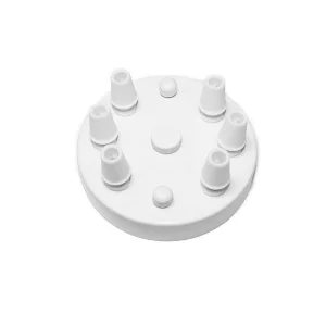 Rosette Wall Multi Ceiling Rose With 6 Output White