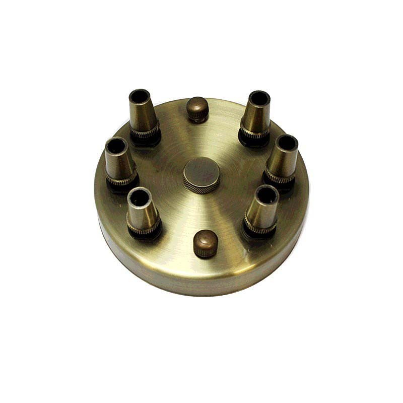 Rosone da soffitto parete Rosetta con 6 uscite colore Bronzo
