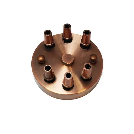Rosone da soffitto parete Rosetta con 6 uscite colore Rame