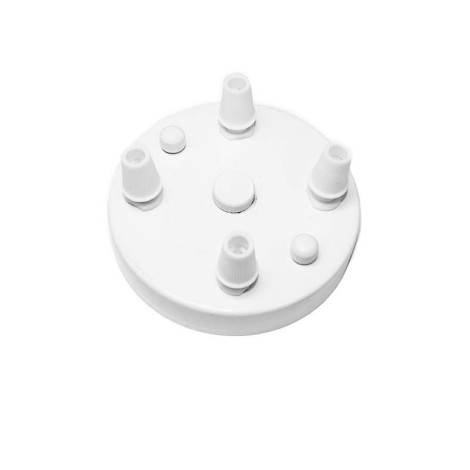 Rosone da soffitto parete Rosetta con 4 uscite colore Bianco