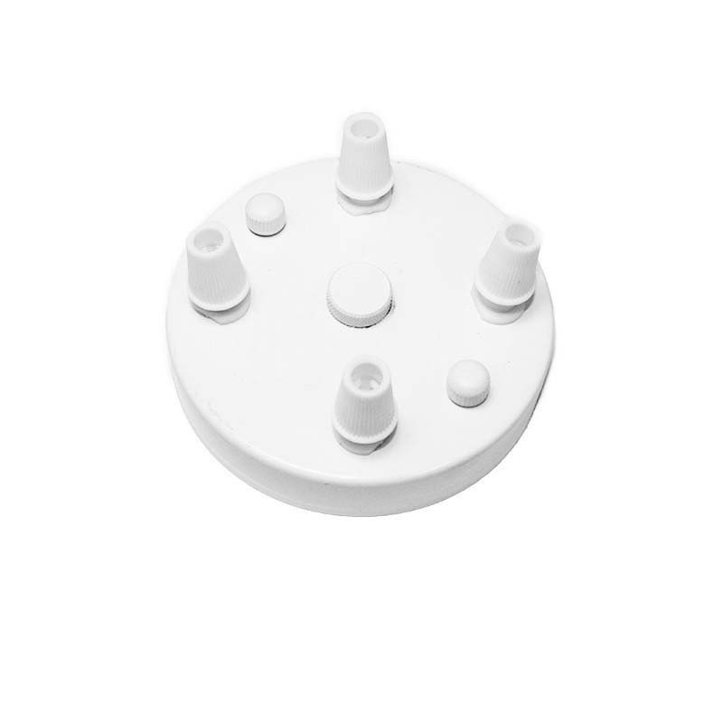 Rosone da soffitto parete Rosetta con 4 uscite colore Bianco