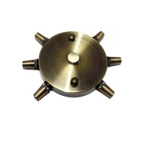 Rosette wall ceiling rose with six lateral outputs in bronze