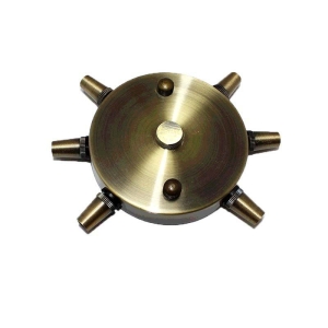 Rosette wall ceiling rose with six lateral outputs in bronze