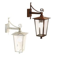 Sovil Notorius E27 Low Wall Light Lantern In Aluminum And Glass