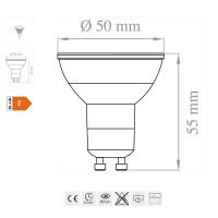 Lampo Lampadina DIK LED GU10 5W in Vetro 38° fascio medio