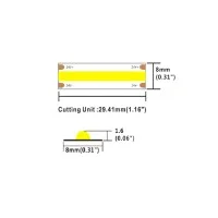 Striscia COB LED DF10-24V-8mm 10led/m 24V 10W/m 900lm IP20 5