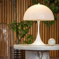 Louis Poulsen Panthella Mini LED Table Lamp By Verner Panton Louis Poulsen Panthella Mini LED Table Lamp By Verner Panton