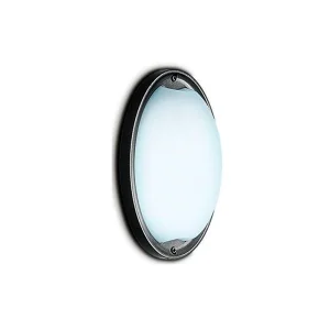 IGuzzini 7113 Ellipse E27 Applique Plafoniera Nera Per Esterno