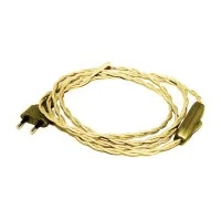 Twisted Cable 200 cm 250V 2A Plug with Switch Gold