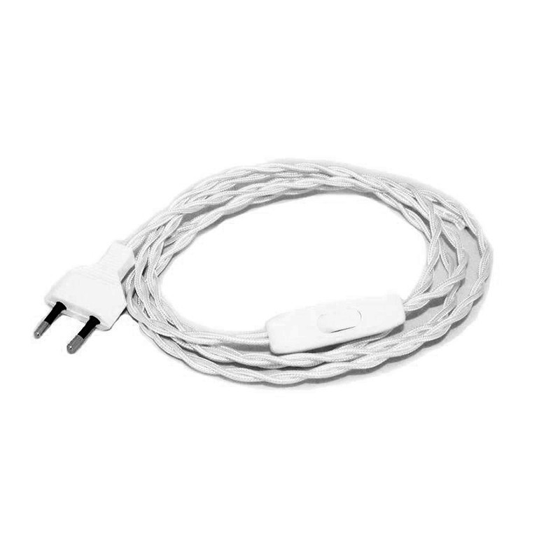 Cavo Cablaggio Intrecciato Treccia 200 cm 250V Spina 2 A con