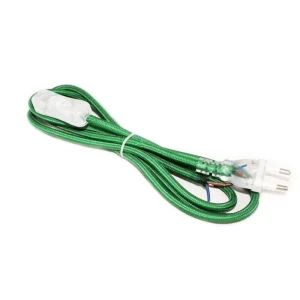 Bipolar Cable 200 cm 250V 2A Plug with Switch Green