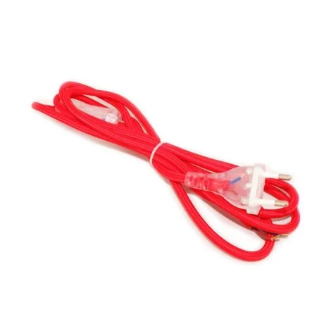 Bipolar Cable 200 cm 250V 2A Plug with Switch Red