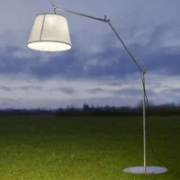 Artemide Tolomeo Paralume Outdoor Floor LED Lamp in Dove Grey