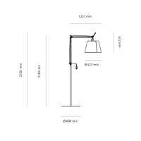 Artemide Tolomeo Paralume Outdoor Floor LED Lamp in Dove Grey