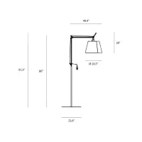 Artemide Tolomeo Paralume Outdoor Floor LED Lamp in Dove Grey