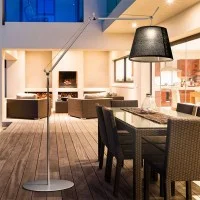 Artemide Tolomeo Paralume Outdoor Floor LED Lamp in Black